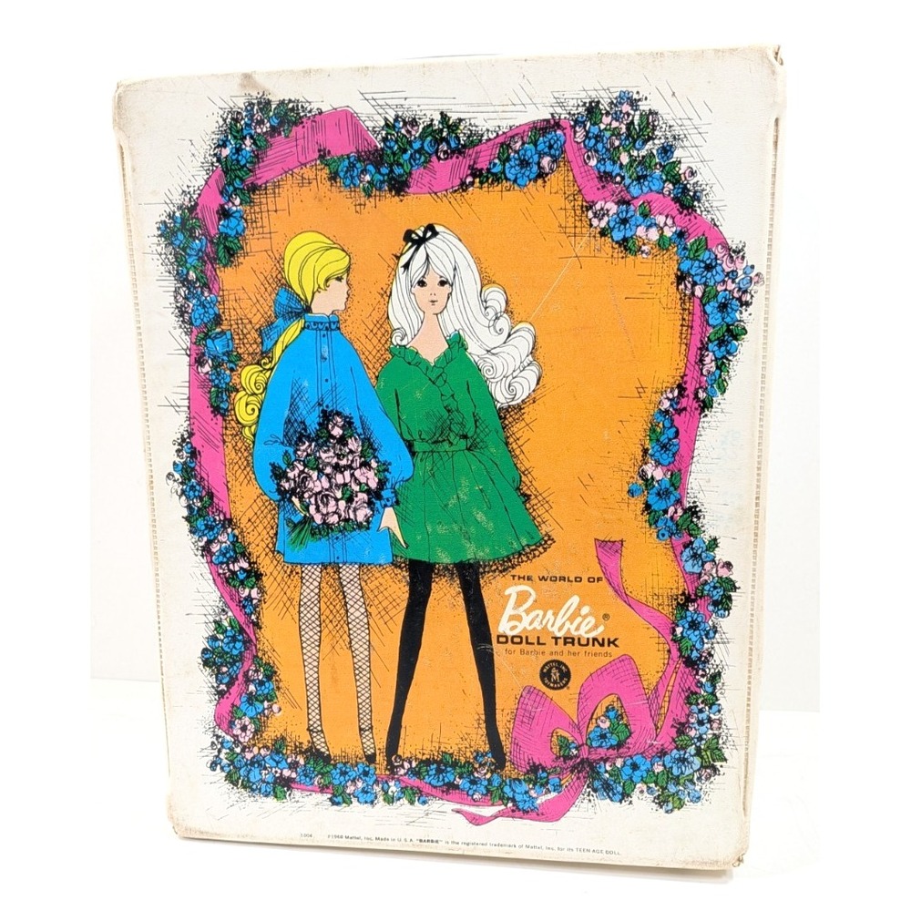 Mattel Barbie Doll Case Trunk World Of Barbie Colors 1968 Vintage with barbies
